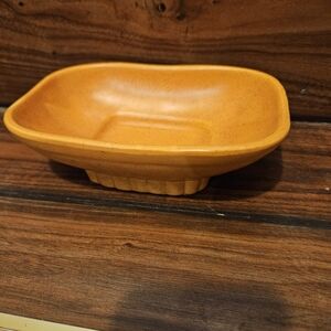 Vintage McCoy USA Orange Pedestal Bowl Model 1801